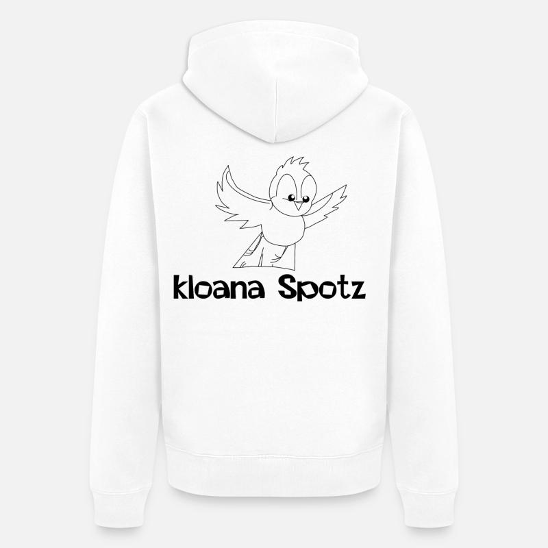 kloana Spotz-kleiner Spatz, dialecte autrichien - Veste à capuche bio Premium Unisexe - blanc