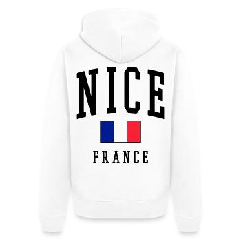 Nice - France - Drapeau - Veste à capuche bio Premium Unisexe - blanc - Dos - Thijin (182cm)