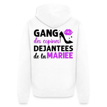 Gang des copines de la mariée humour EVJF cadeau. - Veste à capuche bio Premium Unisexe - blanc - Dos - Thijin (182cm)