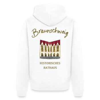 Hôtel de ville de Braunschweig, Basse-Saxe - Veste à capuche bio Premium Unisexe - blanc - Dos - Thijin (182cm)