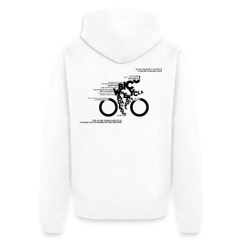 Fahrrad Typodesign - Bike, Fahrradliebe, Zitate - Unisex Premium Bio Zip Hoodie - Weiß - Hinten - Thijin (182cm)