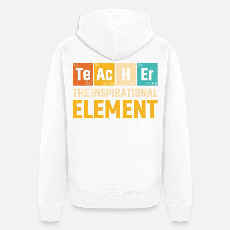 Lehrer Das inspirierende Element Lehrer - Unisex Premium Bio Zip Hoodie - Weiß