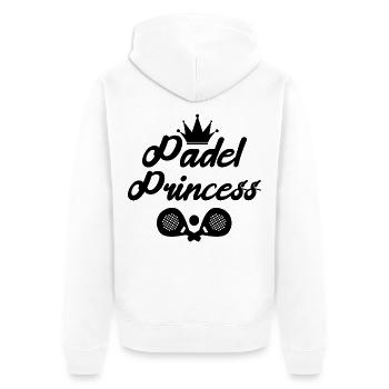 Padelspiel Statement Spieler Bälle Schläger Padel - Unisex Premium Bio Zip Hoodie - Weiß - Hinten - Thijin (182cm)