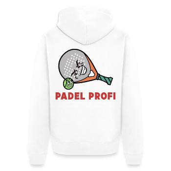 Padelspiel Racket Ball Statement Freizeit Padel - Unisex Premium Bio Zip Hoodie - Weiß - Hinten - Thijin (182cm)