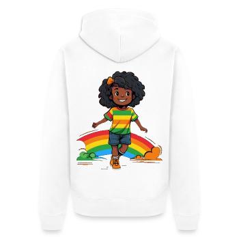 Vibrant Rainbow Kids Design - Veste à capuche bio Premium Unisexe - blanc - Dos - Thijin (182cm)