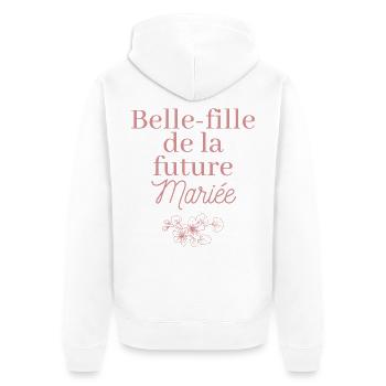 Belle-fille future Mariée. EVJF Team future mariée - Veste à capuche bio Premium Unisexe - blanc - Dos - Thijin (182cm)