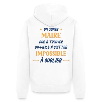 Un super Maire - Veste à capuche bio Premium Unisexe - blanc - Dos - Thijin (182cm)