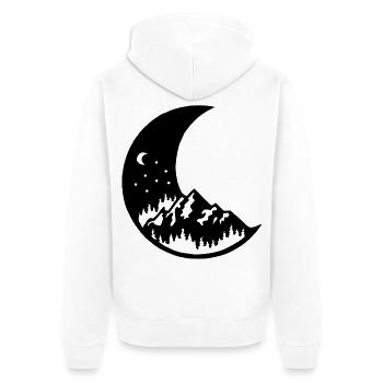 The moon and the black mountain - Unisex Premium Organic Zip Hoodie - white - Back - Thijin (182cm)