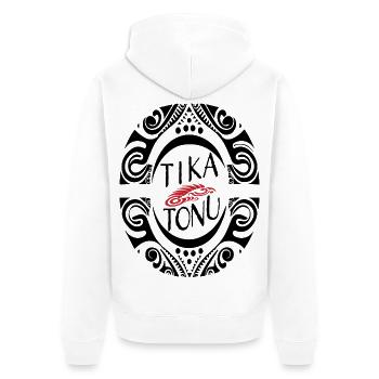 Tika Tonu Maori Design - Maori T-Shirt - Veste à capuche bio Premium Unisexe - blanc - Dos - Thijin (182cm)