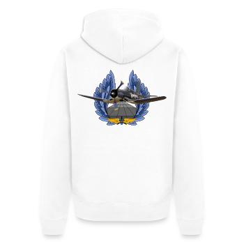 F4U Corsair - Unisex Premium Bio Zip Hoodie - Weiß - Hinten - Thijin (182cm)