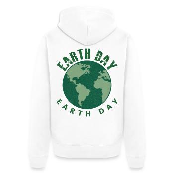 Jour de la Terre Everyday Retro Environment - Veste à capuche bio Premium Unisexe - blanc - Dos - Thijin (182cm)