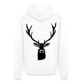 Cerf noble de l’avant - Veste à capuche bio Premium Unisexe - blanc - Dos - Thijin (182cm)