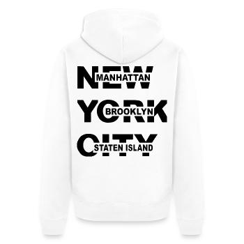 New York City NYC Manhattan Brooklyn Shirt - Veste à capuche bio Premium Unisexe - blanc - Dos - Thijin (182cm)
