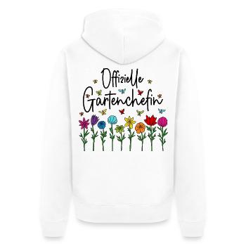 Garten Chefin Gartenarbeit Offizielle Gartenchefin - Unisex Premium Bio Zip Hoodie - Weiß - Hinten - Thijin (182cm)