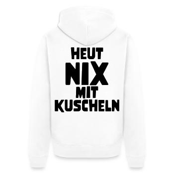 Kuscheln - Unisex Premium Bio Zip Hoodie - Weiß - Hinten - Thijin (182cm)