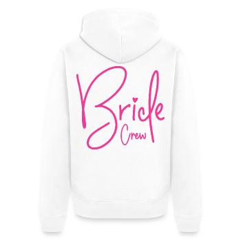 Bride Crew - Unisex Premium Bio Zip Hoodie - Weiß - Hinten - Thijin (182cm)