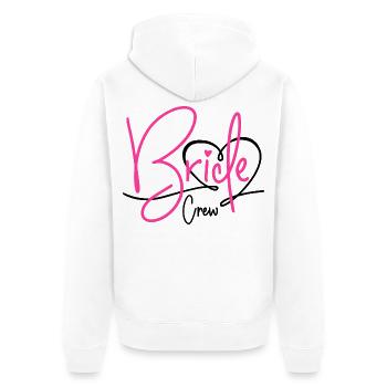 Bride Crew - Unisex Premium Bio Zip Hoodie - Weiß - Hinten - Thijin (182cm)