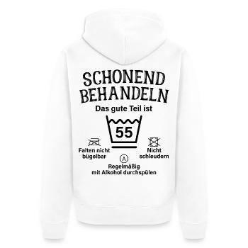 55. Geburtstag Schonend Behandeln 55 Teil Ist 55 - Unisex Premium Bio Zip Hoodie - Weiß - Hinten - Thijin (182cm)