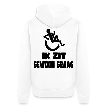 J’aime juste m’asseoir. Humour en fauteuil roulant * - Veste à capuche bio Premium Unisexe - blanc - Dos - Thijin (182cm)