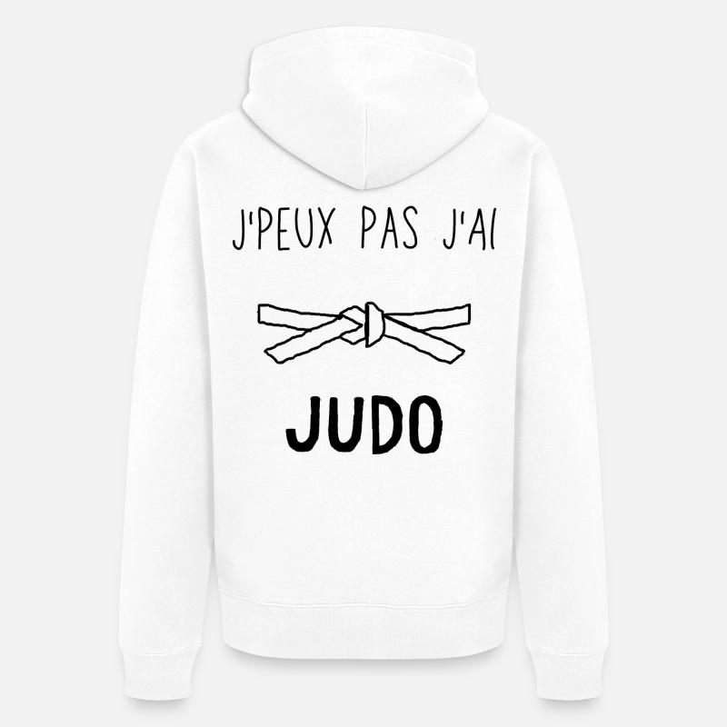 J Peux Pas J Ai Judo - Veste à capuche bio Premium Unisexe - blanc