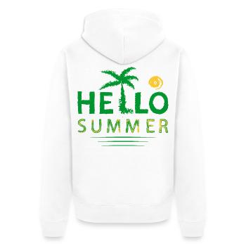 Bonjour été - Veste à capuche bio Premium Unisexe - blanc - Dos - Thijin (182cm)