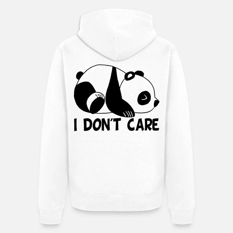 I don't care (Englisch) - Unisex Premium Bio Zip Hoodie - Weiß