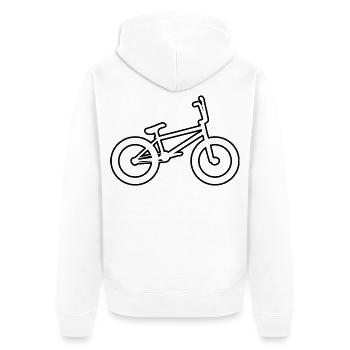 BMX Rad Zeichnung - Unisex Premium Bio Zip Hoodie - Weiß - Hinten - Thijin (182cm)