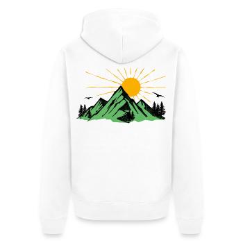 Amoureux de la nature Montagnes Nature Randonnée Sommets - Veste à capuche bio Premium Unisexe - blanc - Dos - Thijin (182cm)