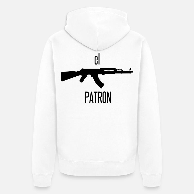 El Patron – Le Look du Leader - Veste à capuche bio Premium Unisexe - blanc
