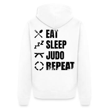 Manger Dormir Judo Répéter - Veste à capuche bio Premium Unisexe - blanc - Dos - Thijin (182cm)