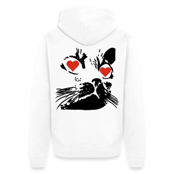Un amour de chat noir - Veste à capuche bio Premium Unisexe - blanc - Dos - Thijin (182cm)
