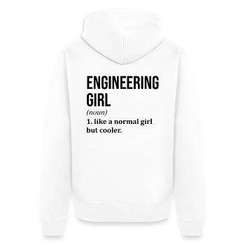 Engineering Girl Funny Saying - Unisex Premium Organic Zip Hoodie - white - Back - Thijin (182cm)