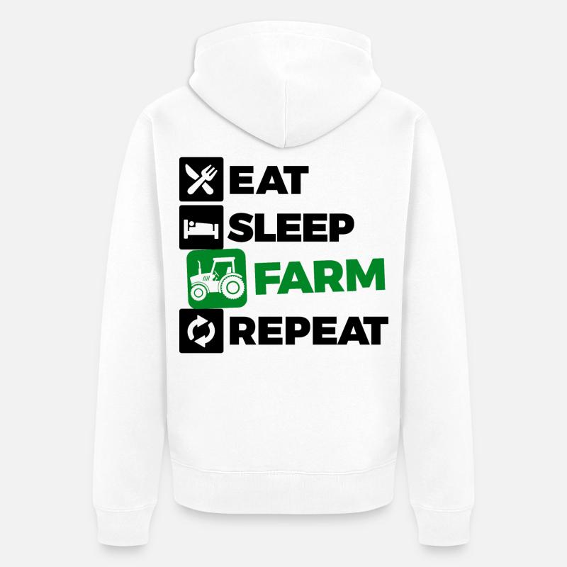 Kraftfahrzeug Traktor Statement Ackerbau Biobauer - Unisex Premium Bio Zip Hoodie - Weiß