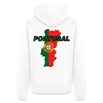 Map flag of Portugal - Unisex Premium Organic Zip Hoodie - white - Back - Thijin (182cm)