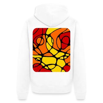 Neurographic modern abstract design - Unisex Premium Organic Zip Hoodie - white - Back - Thijin (182cm)