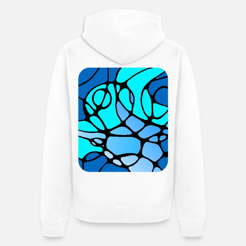 Conception abstraite moderne neurographique - Veste à capuche bio Premium Unisexe - blanc