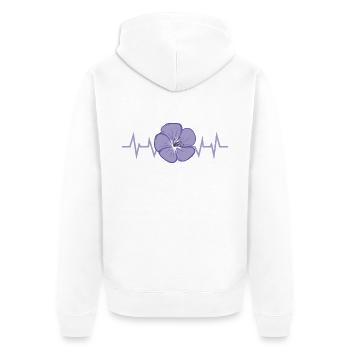 Lila Blumen Blütenblatt - Unisex Premium Bio Zip Hoodie - Weiß - Hinten - Thijin (182cm)