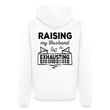 Élever mon mari est épuisant et sarcastique - Veste à capuche bio Premium Unisexe - blanc - Dos - Thijin (182cm)