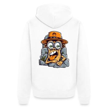 Singe d’art de rue expressif - Veste à capuche bio Premium Unisexe - blanc - Dos - Thijin (182cm)