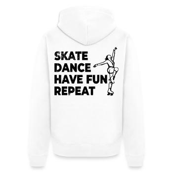 Skating, dancing, having fun, repeating - Unisex Premium Organic Zip Hoodie - white - Back - Thijin (182cm)
