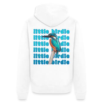 Kingfisher - beautiful blue bird - watercolor painting - Unisex Premium Organic Zip Hoodie - white - Back - Thijin (182cm)