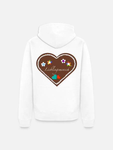 "Jahrmarkt-Liebe" - Lieblingsmensch div. - Unisex Premium Bio Zip Hoodie - Weiß