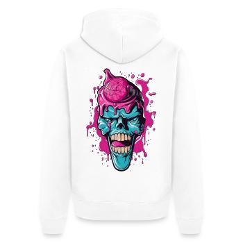 Crâne coloré avec motif acrylique - Veste à capuche bio Premium Unisexe - blanc - Dos - Thijin (182cm)