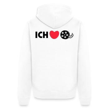 Déclaration de soirée cinéma Heart I Love Cinéma - Veste à capuche bio Premium Unisexe - blanc - Dos - Thijin (182cm)