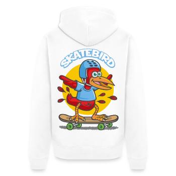 Skatebird - Veste à capuche bio Premium Unisexe - blanc - Dos - Thijin (182cm)