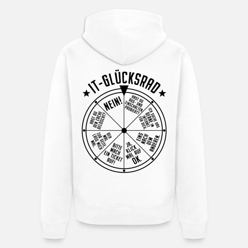 IT Support Glücksrad Service Desk IT Helpdesk Nerd - Unisex Premium Bio Zip Hoodie - Weiß