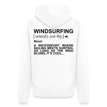 Dictionnaire de planche à voile - Veste à capuche bio Premium Unisexe - blanc - Dos - Thijin (182cm)
