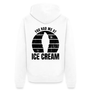 Tu m’as eu à la crème glacée - Veste à capuche bio Premium Unisexe - blanc - Dos - Thijin (182cm)