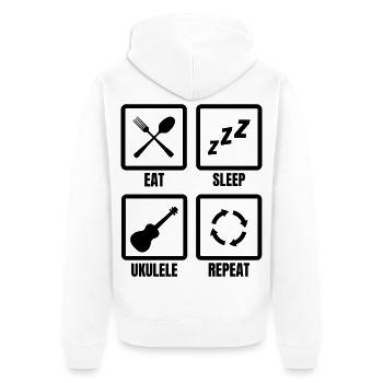 Routine du joueur de ukulélé - Veste à capuche bio Premium Unisexe - blanc - Dos - Thijin (182cm)