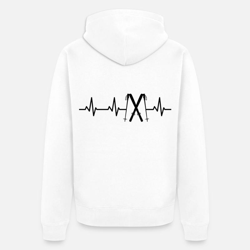 ECG de pouls de ski - Veste à capuche bio Premium Unisexe - blanc